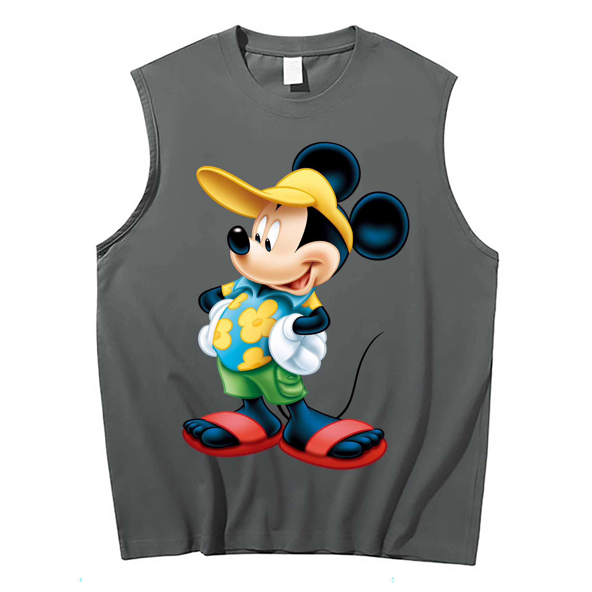 （画像用） ミッキーマウス Mickey Mouse コットン100％タンクトップ（フロントプリント）